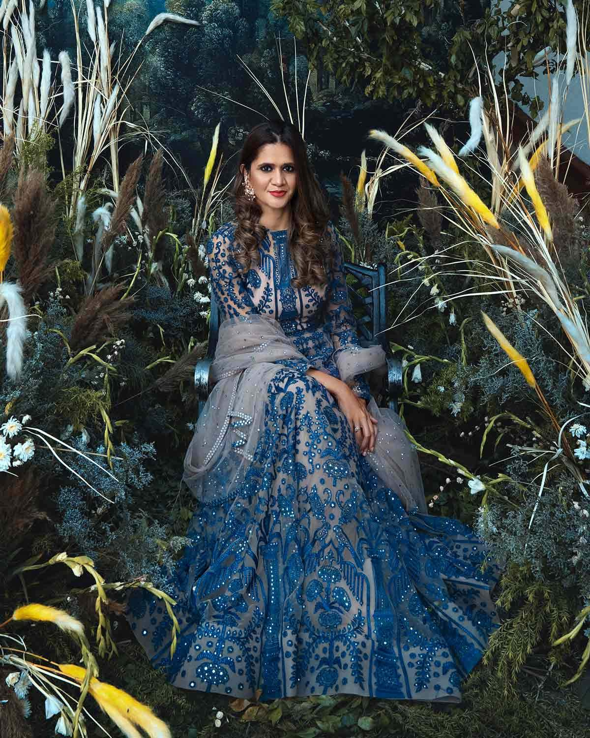 Meghna Shah Blue Anarkali Set