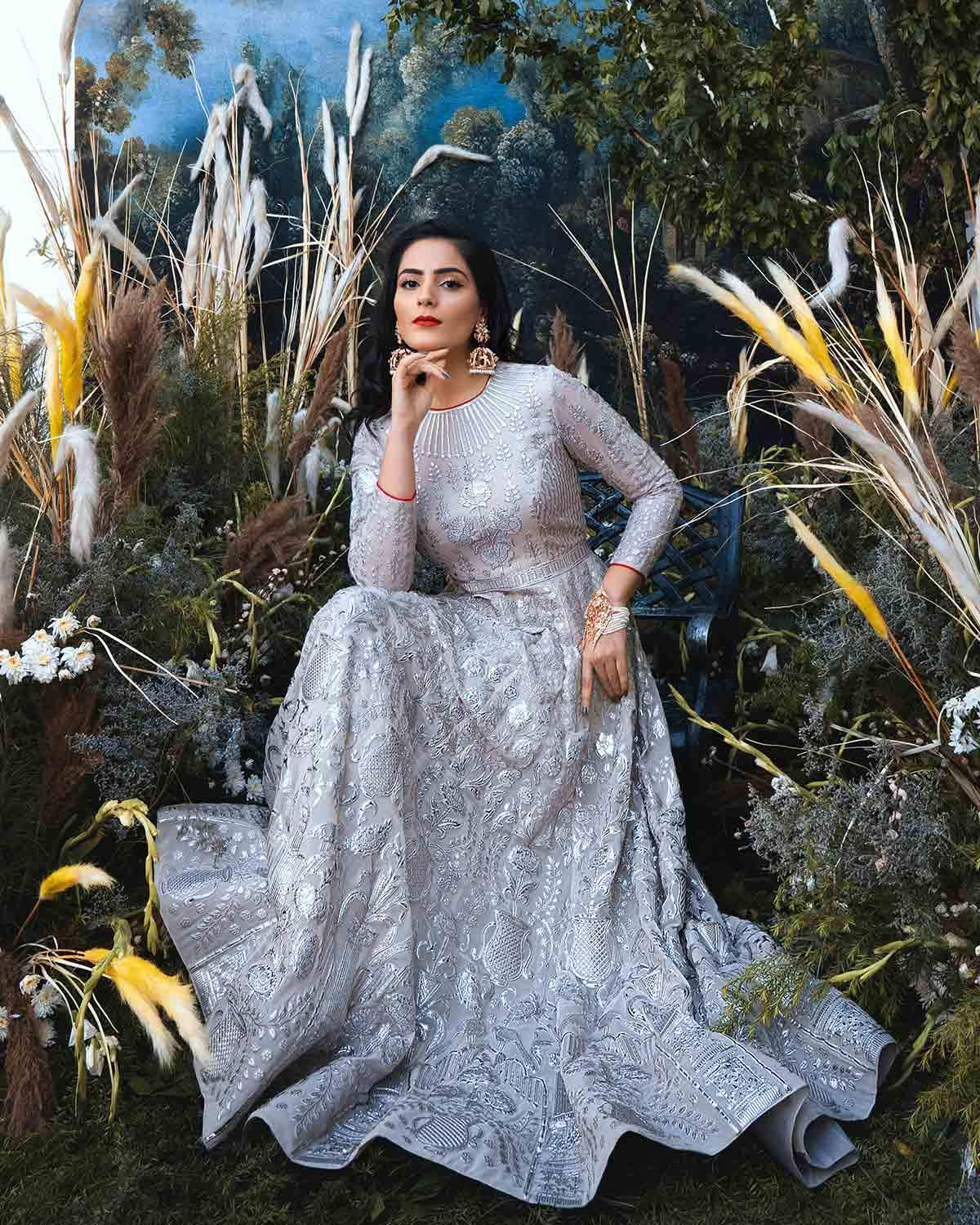 Khusa Kapila Multicolour Shoulder Fitted Anarkali