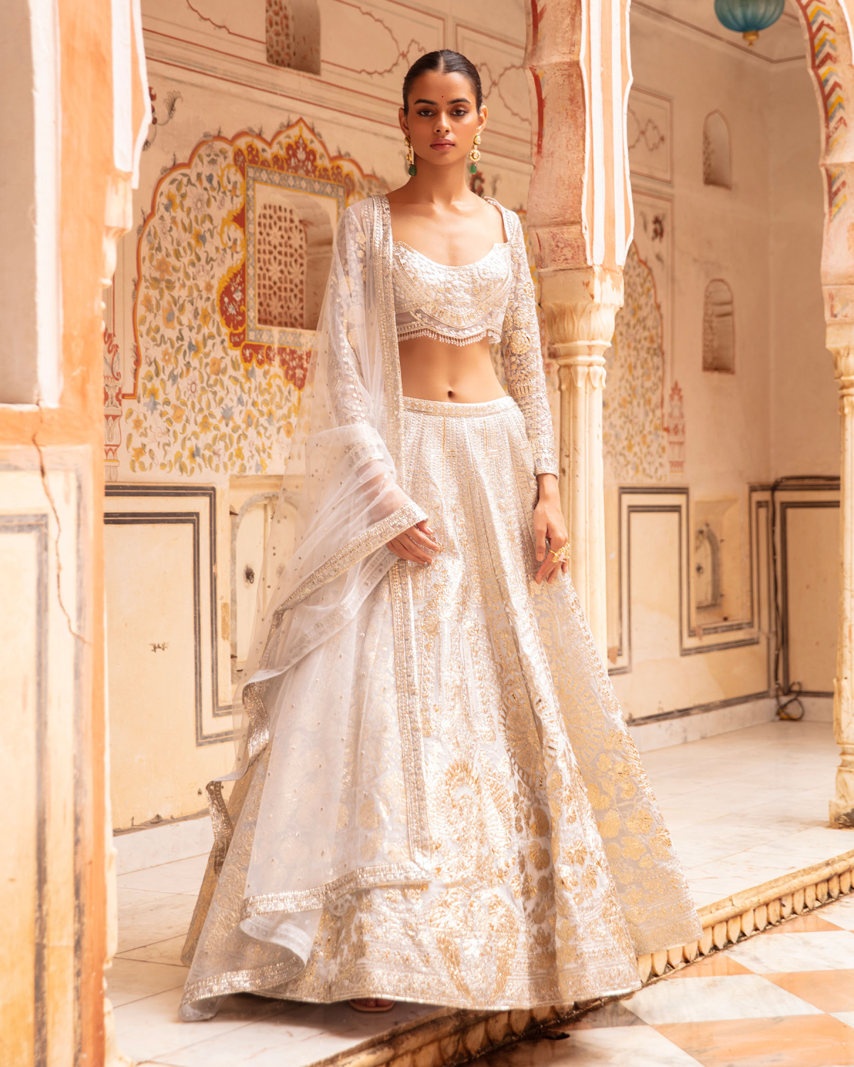 Greta Light Mauve-based, Golden Lehenga Set With Tassels