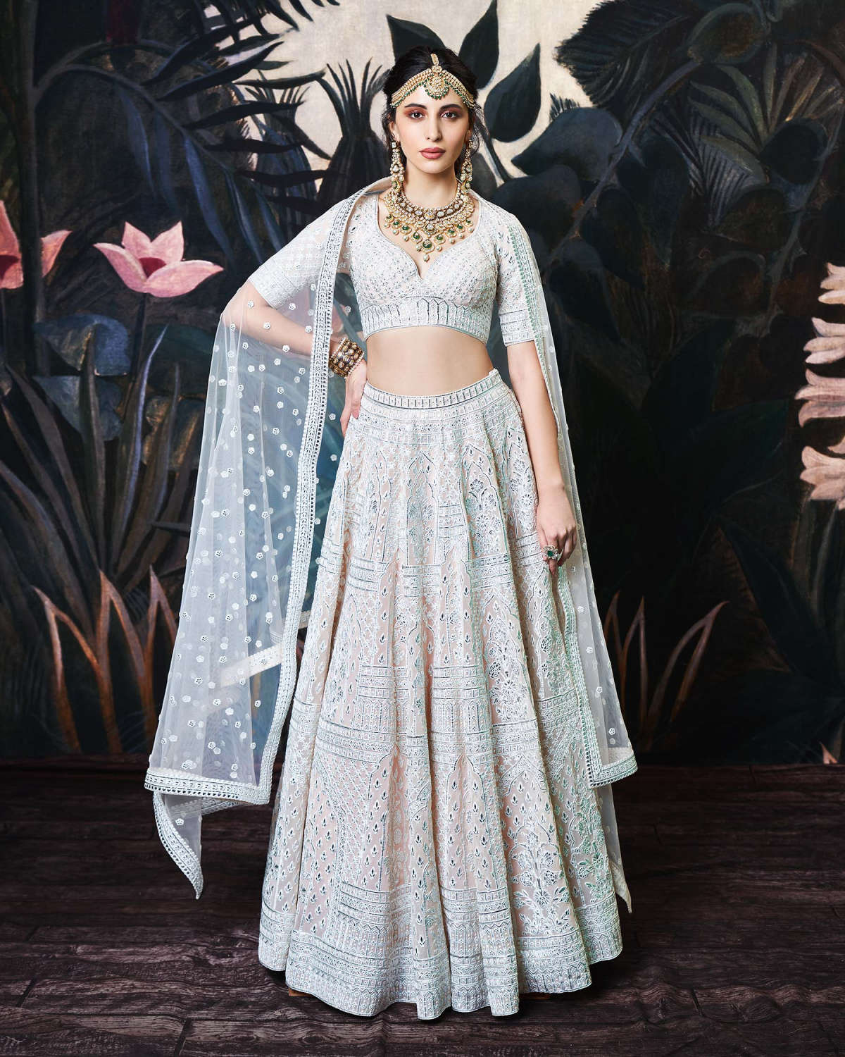 Alessandra Peach Georgette Lehenga Set
