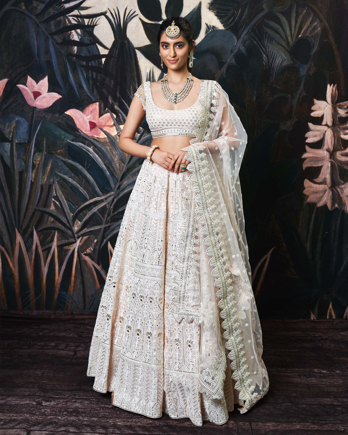 Charlize Ivory Georgette Lehenga Set
