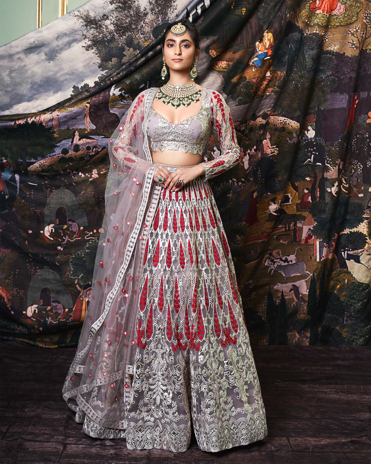 Daphne Mauve Tulle Lehenga Set