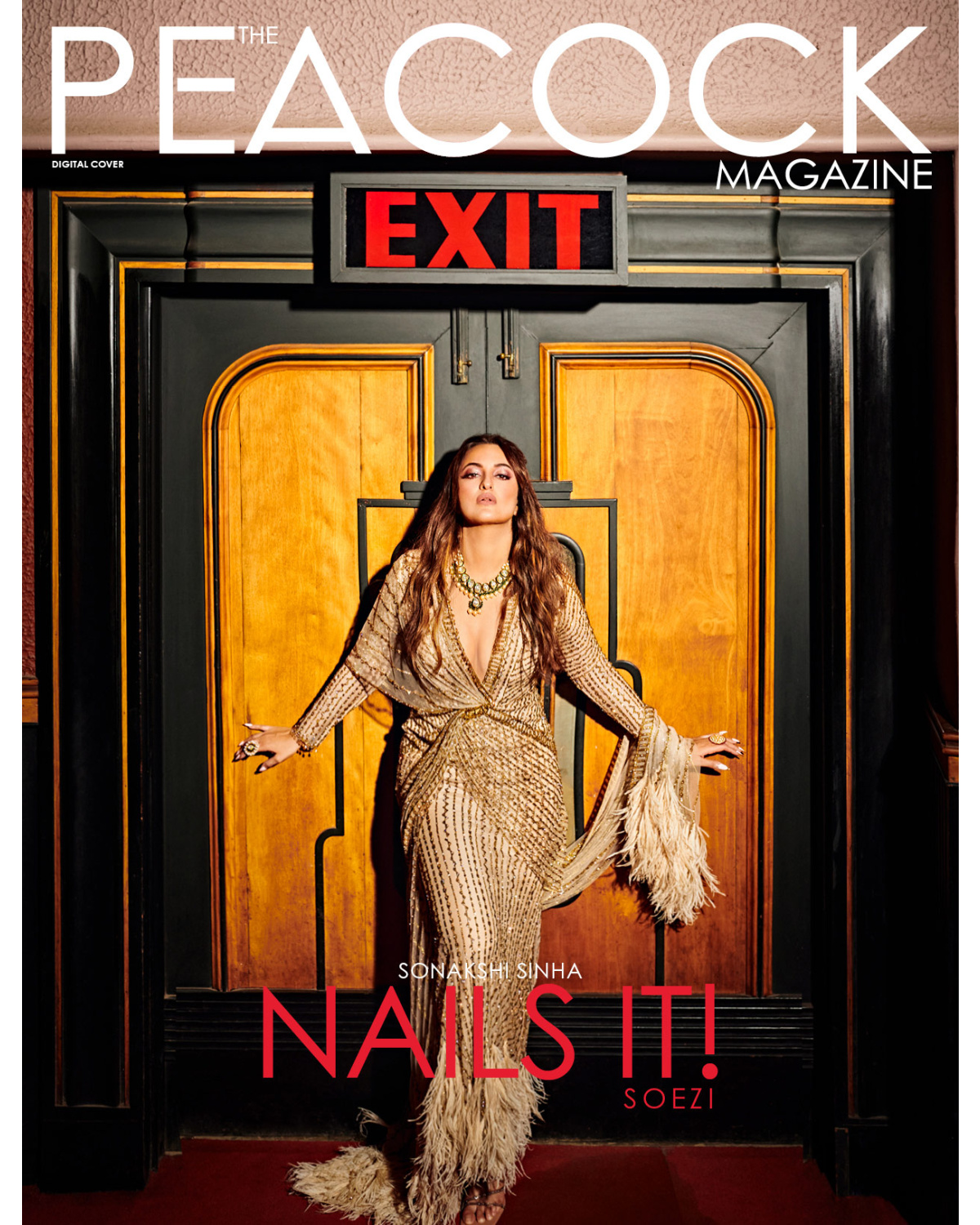 Sonakshi Sinha Light Golden Fitted Gown