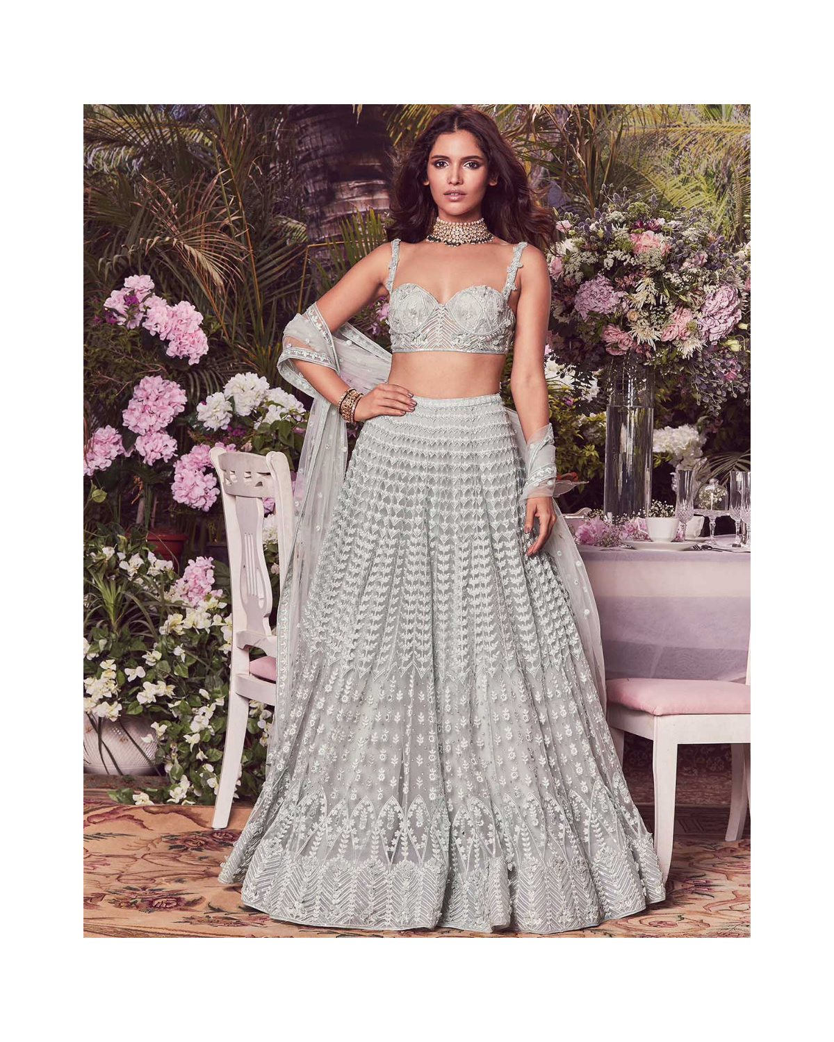 Emily Smoke Grey Lehenga Set
