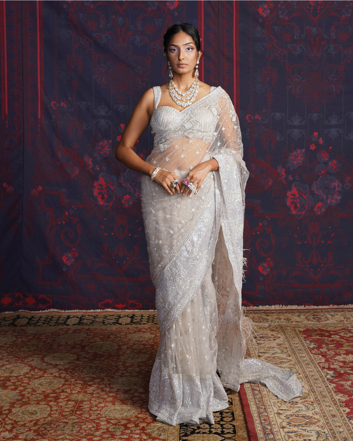 Paulina Silver Saree