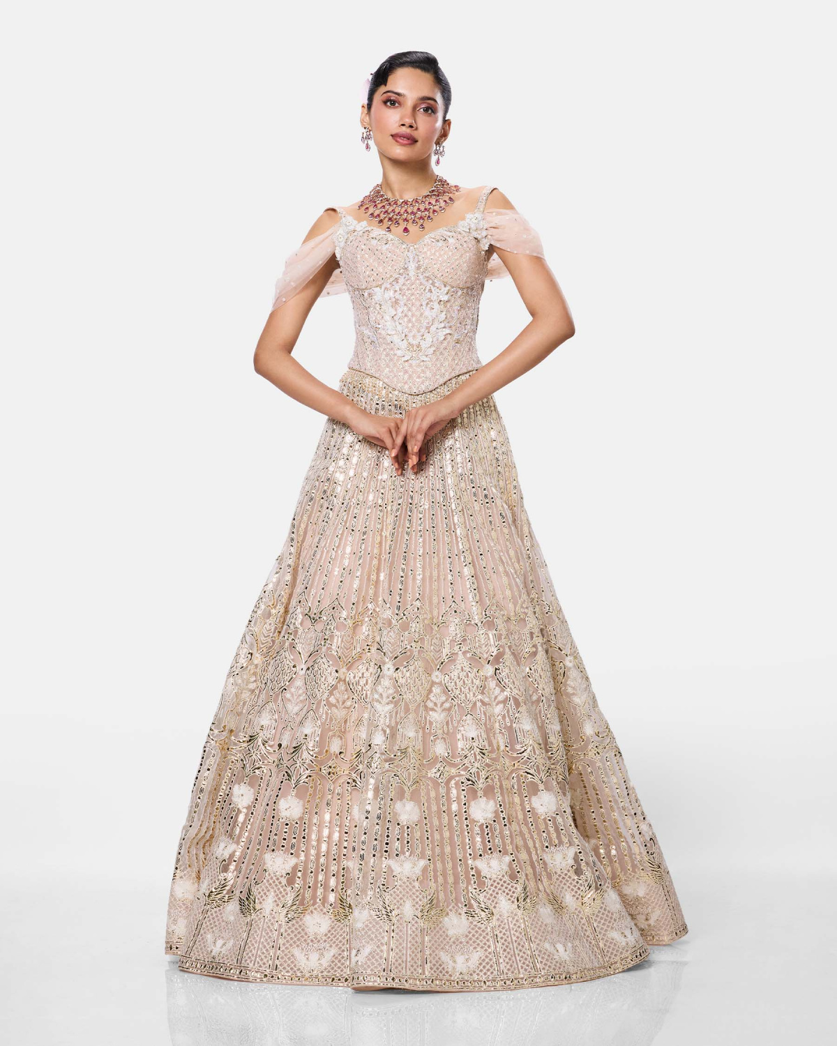 Ivory Celeste Lehenga