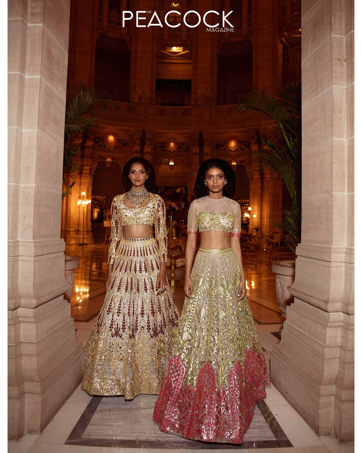 Savoir Faire Gold Pink Lehenga Set