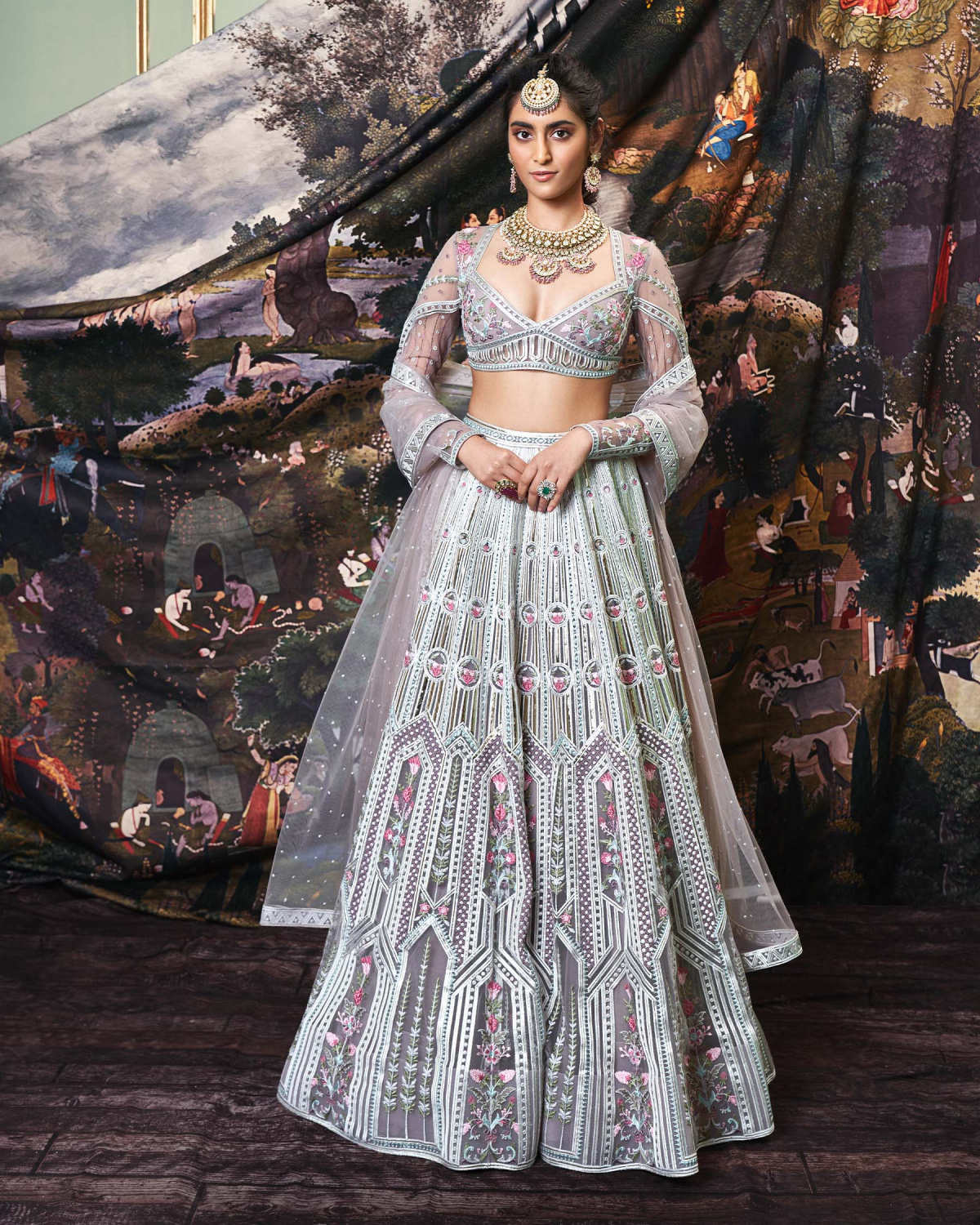 Serena Mauve Tulle Lehenga Set