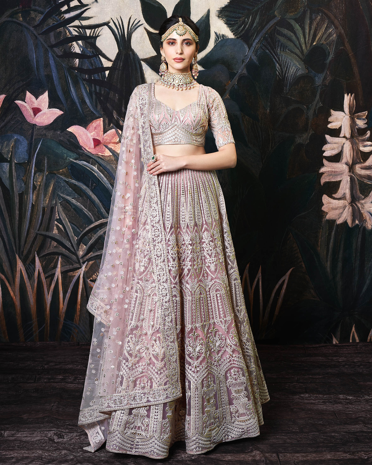 Sharon Blush Pink Tulle Lehenga Set