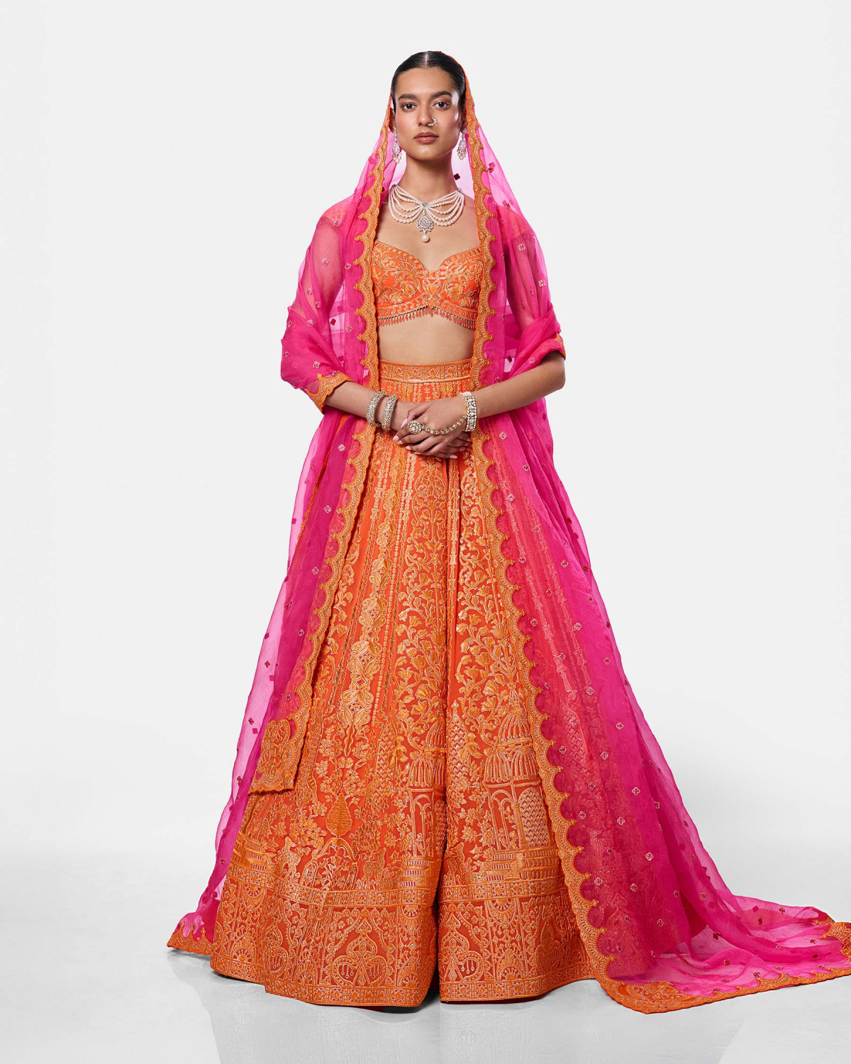 Sunset Coral Lehenga