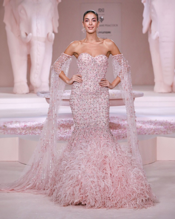 Jasmine Orchid Pink Off-Shoulder Mermaid Gown with Sweetheart Neckline