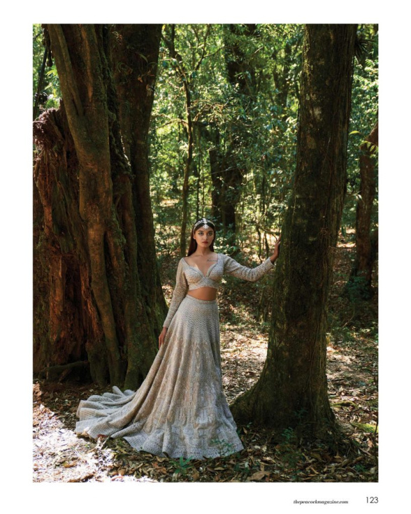 Beige-based Silver Lehenga Set