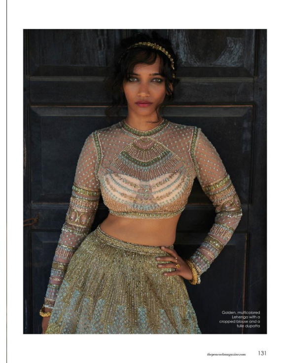 Golden, Multicolored Lehenga Set