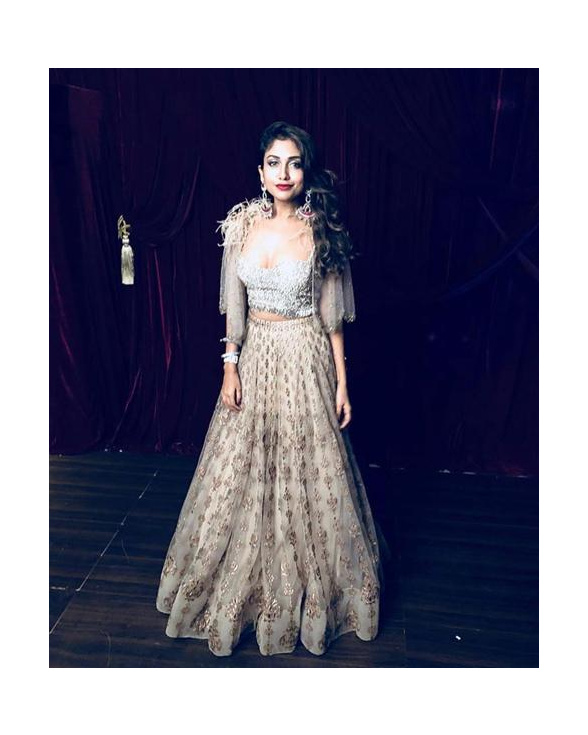 Archana Walavalkar Beige Lehenga Set