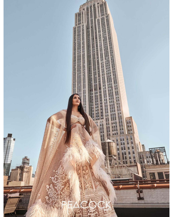 Aishwarya Rai Bachchan Beige Lehnega Set
