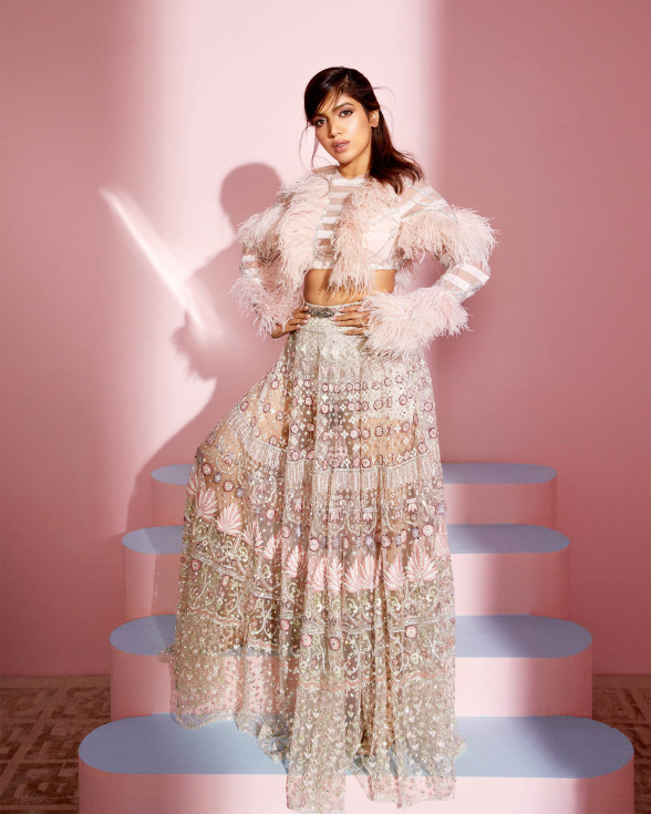 Bhumi Pednekar Ivory-based Lehenga Set