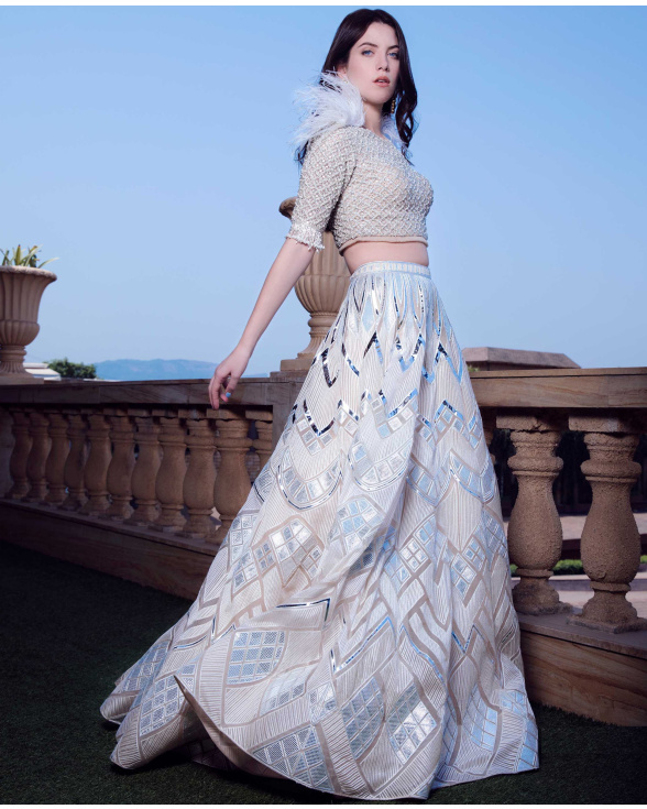 Cynthia Silver Lehenga Set