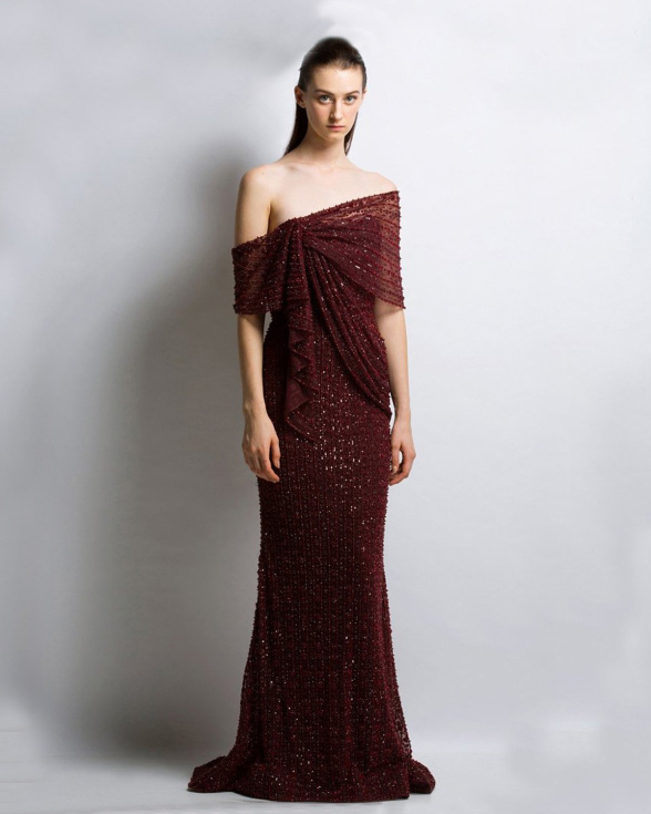 Buy Diana Ivory Sequin Hand Embroidered Gown - Falguni Shane Peacock