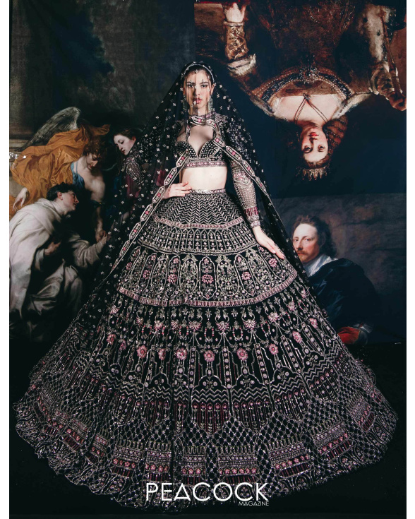 Icw Couture Black Bridal Lehenga Set