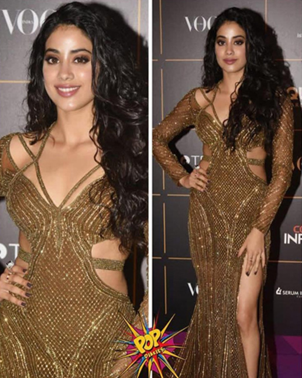 Janhvi Kapoor Golden Gown