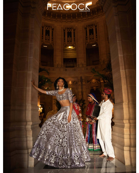 Buy Now Savoir Faire Foil Work Lehenga Set - Falguni Shane Peacock