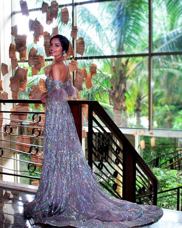 Manushi Chhillar Silver Gown