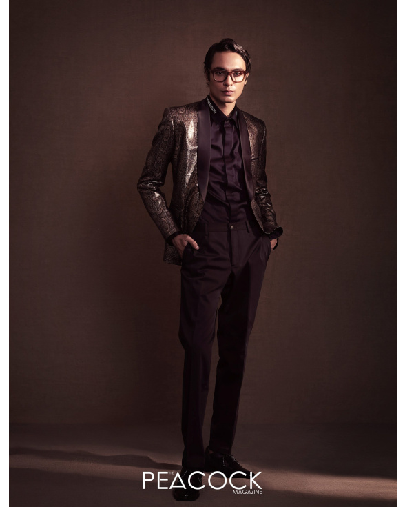 Noir Classic Blazer With Satin Collar