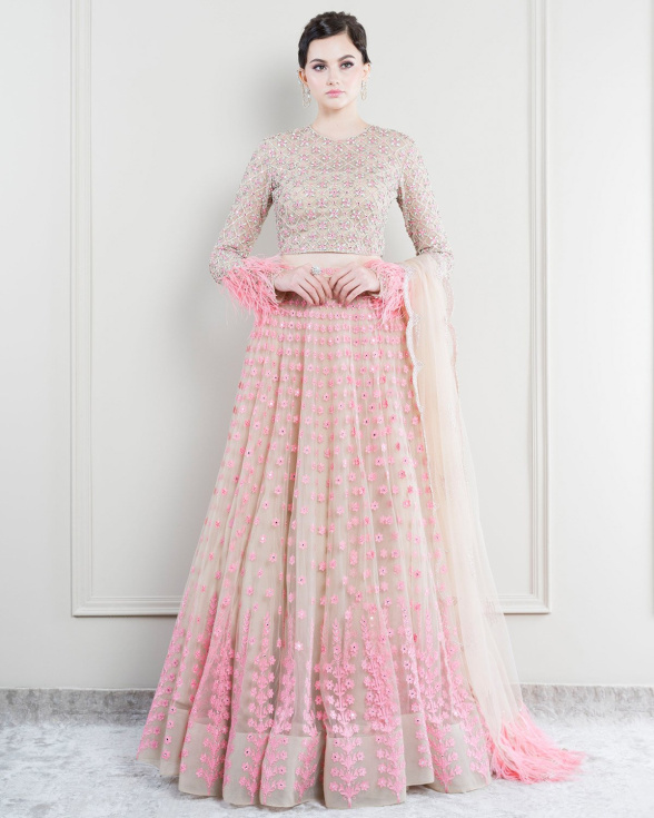 Romina Pink And Beige Lehenga
