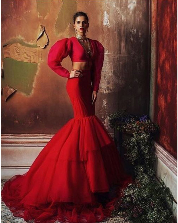 Shaleena Nathani Red Lehenga Set