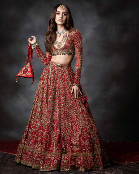 Shraddha Kapoor Bridal Red Lehenga Set