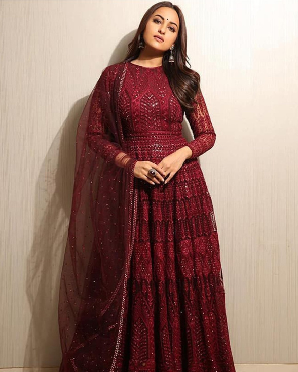 Sonakshi Sinha Red Anarkali Set