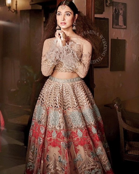 Tamannaah Bhatia Pink Embroider Lehenga Set