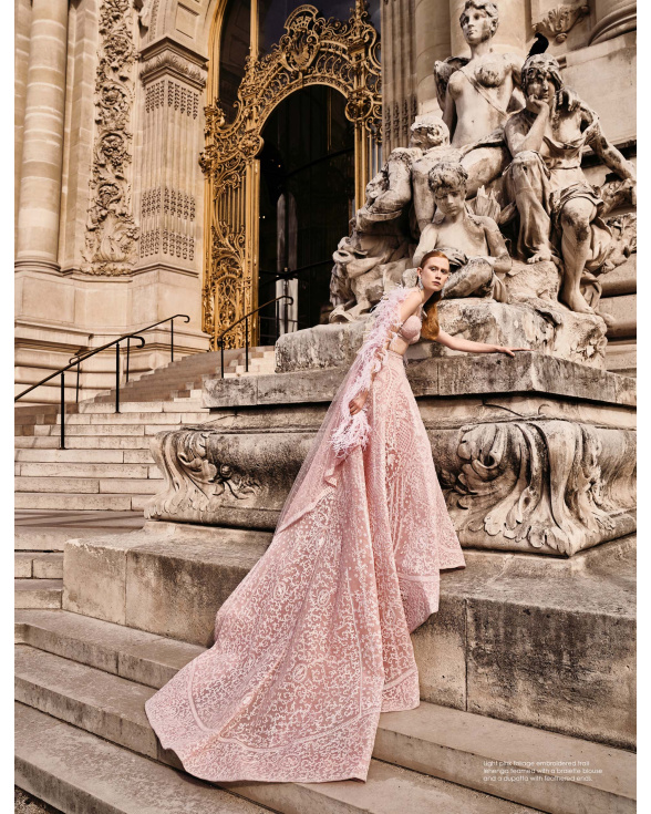 Buy Now Poised In Paris Light Pink Lehenga Set - Falguni Shane Peacock