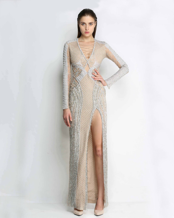 Buy Zebia Crystal Work Heavy Gown - Falguni Shane Peacock
