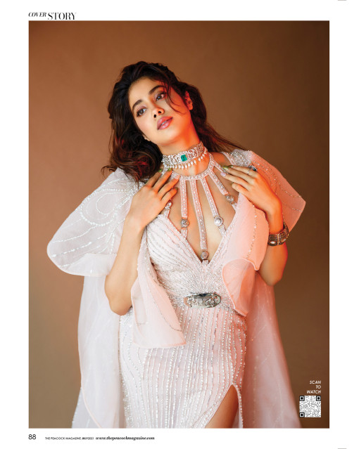Janhvi Kapoor Pale pink gown with a thigh-high slit