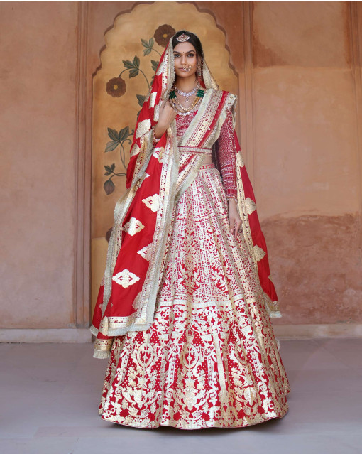 Custom made Indian Bridal Lehenga Deep Red velvet/silk with blouse from  Asopalav | eBay