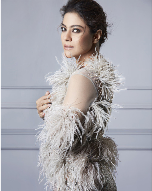 Kajol Mint Blue Gown With Feather