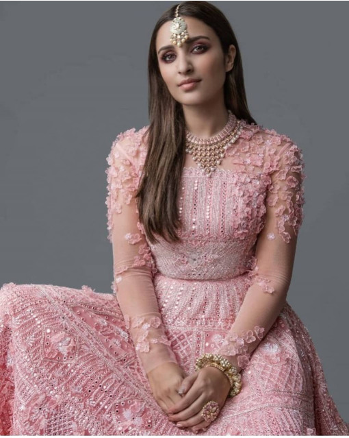 Parineeti Chopra Pink Embroidered Lehenga Set