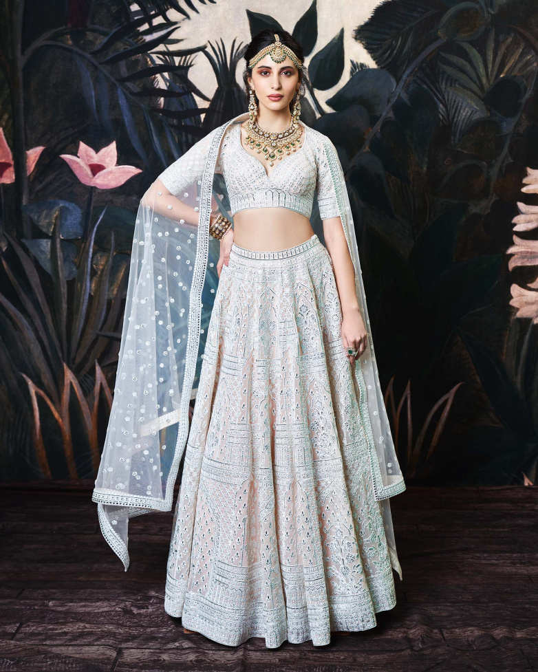 Alessandra Peach Georgette Lehenga Set