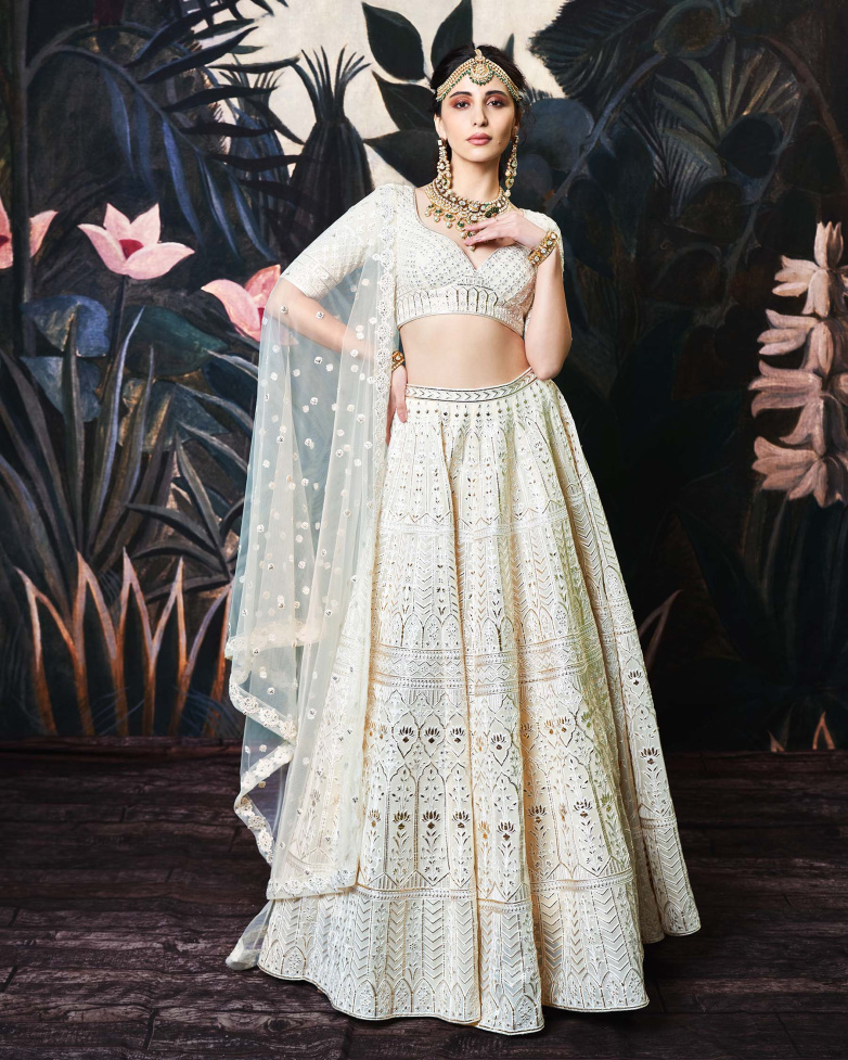 Kenzie Light Beige Georgette Lehenga Set