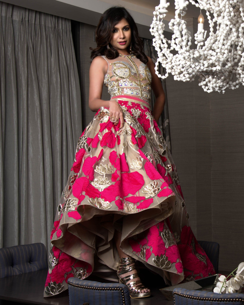 Silver  Pink Lehenga With Crop Top Sets