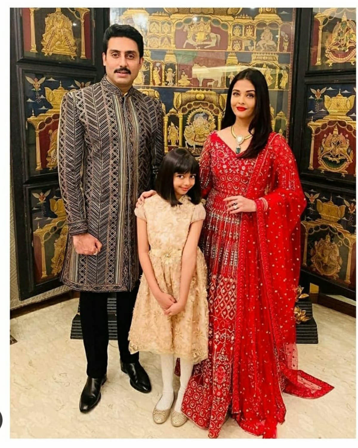 Aishwarya Rai Bachchan Scarlet Red Anarkali with A Dupatta