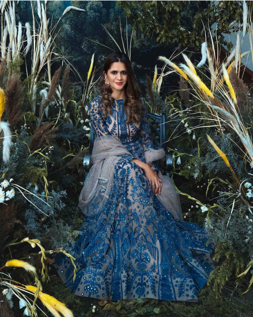 Meghna Shah blue anarkali set