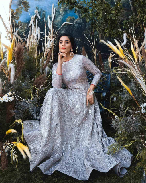 Khusa Kapila Multicolour Shoulder Fitted Anarkali