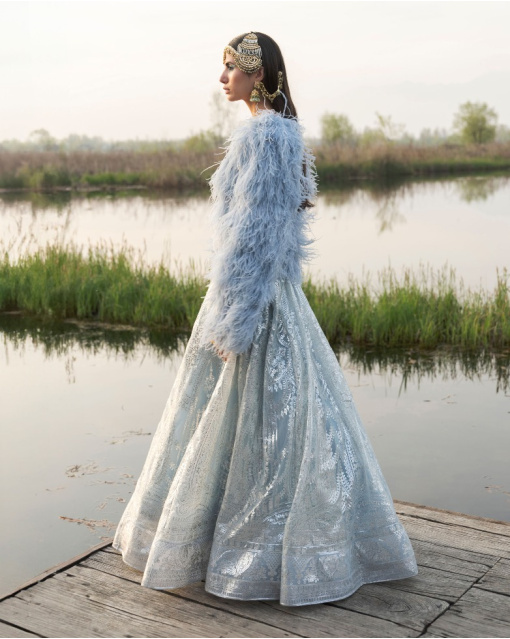 Ainsley Baby Blue Lehenga Set With Traditional Motifs