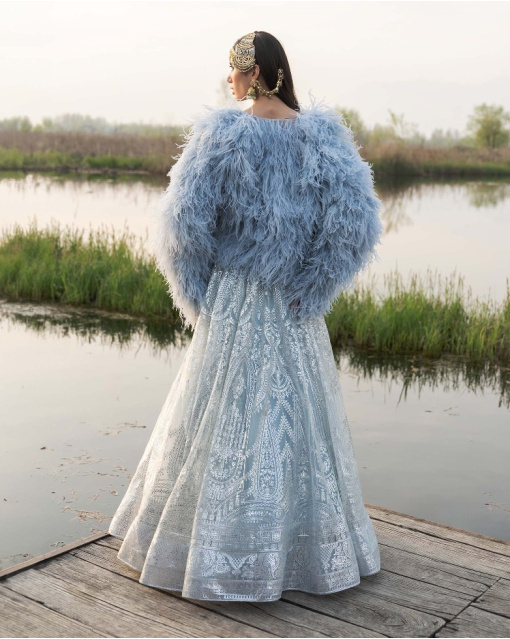 Ainsley Baby Blue Lehenga Set With Traditional Motifs