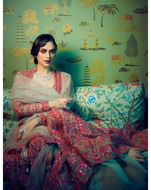 Aditi Rao Hydari Embroidered Red Lehenga Set