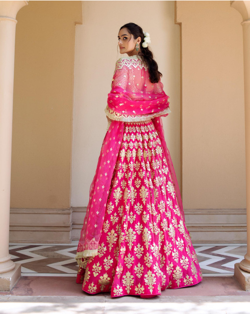 Reine Fuschia Pink Lehenga Set And Blouse