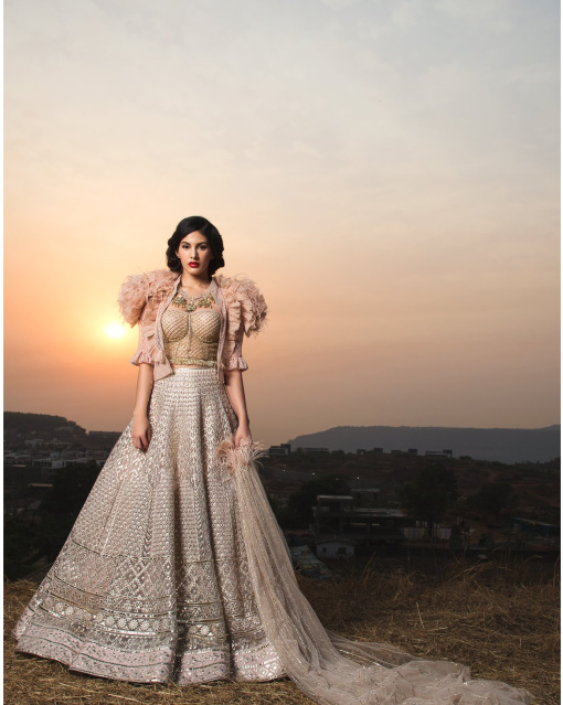 Amyra Foil Work Lehenga Set