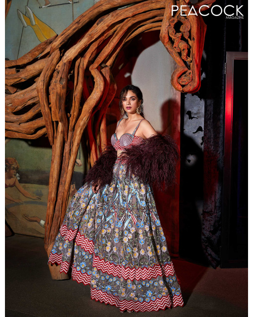 Aditi Rao Hydari Multicolour Lehenga Set With Feather